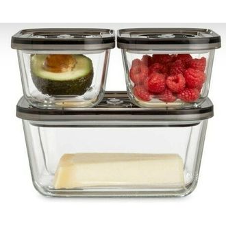 Bigbuy Bigbuy Cooking Set De Recipientes De Cocina Herm&eacute;ticos Apilables 1177 (1 X 1,5 L, 2 X 0,5 L) (reacondicionado A+)