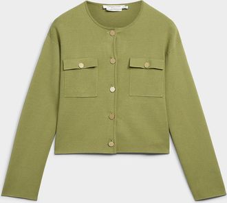 Contemporaine Womens Golden buttons pocket Cardigan Sweater