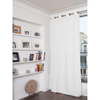 MOONDREAM Cortina opaca 100% ollaoss terciopelo blanco mc720 130lx250h