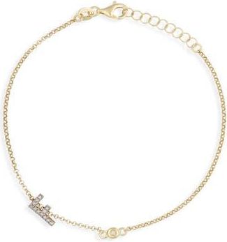 Meshmerise Diamond Initial Bezel Bracelet in Yellow-F at Nordstrom Rack