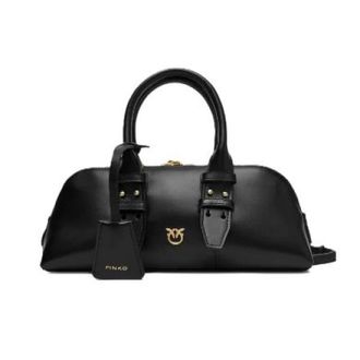 Pinko Bowling Baguette Tas - Dames - Handtassen - Zwart - ONE Size - Katoen - Tassen