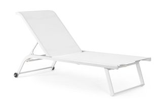 BIZZOTTO Tumbona con ruedas en aluminio y textilene blanco