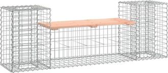 vidaXL Vidaxl - Garden Bench Gabion Design 183x41x60.5 cm Solid Wood Douglas
