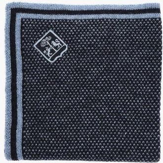 Corneliani Two-Tone Silk and Cashmere Pocket Square size Unica