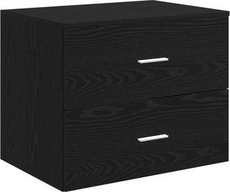 vidaXL Mueble De Ba&ntilde;o Montado En La Pared Roble Negro Vidaxl