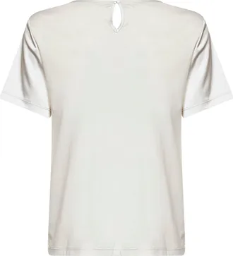 Max Mara Womens Crewneck T-Shirt Wkdgilbert Satin Beige Polyester Sweater