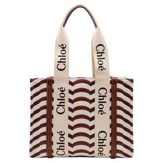 Chlo&eacute; Chlo&eacute; Womens Woody Medium Tote Bag - Beige Linen - One Size