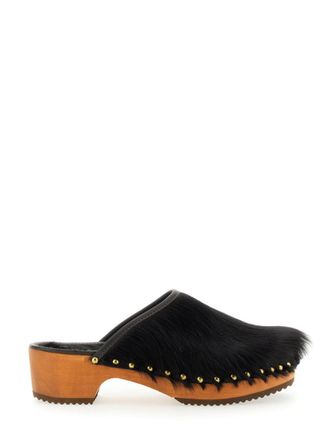 JEJIA Black Studded Norma Mules