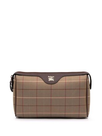 Burberry 20th Century Vintage Check Canvas clutch bag - women - Calf Leather/Canvas - One Size - Brown