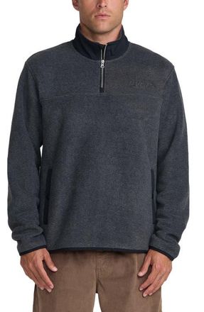 Rvca Peak Quarter Zip Pullover in Charcoal Heather at Nordstrom, Size Xx-Large