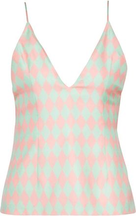Balmain Diamond print zijden top - Dames - Tops zonder mouwen - Veelkleurig - L - Tops