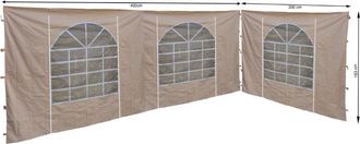 Quick-Star Quick-star - 2 Seitenteile Mit Pvc Fenster 300x193cm / 400x193cm F&uuml;r Pavillon Sahara 3x4m Seitenwand Sand