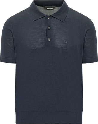 Dsquared2 Short-Sleeve Knit Polo - Heren - Polos - Blauw - M - Tops