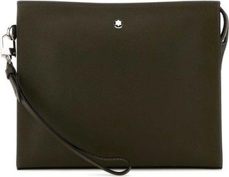 Montblanc Olive Green Leather Sartorial Clutch