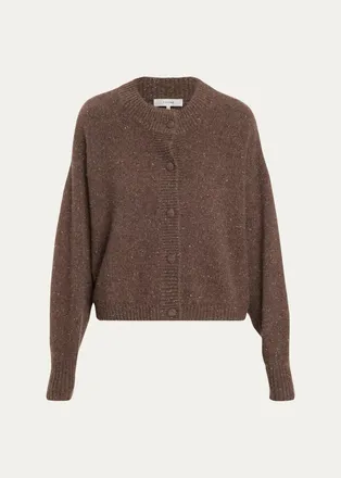 Frame Denim Flecked Wool-Cashmere Cardigan