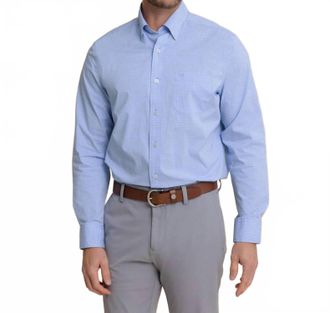 Southern Tide Crofton Plaid Charleston Sport Shirt In Ocean Channel
