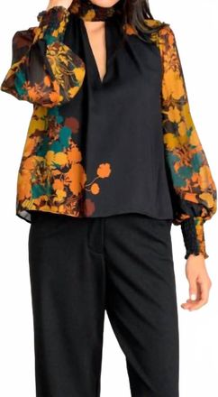 Lavender Brown Fernanda Top In Black Rust Combo
