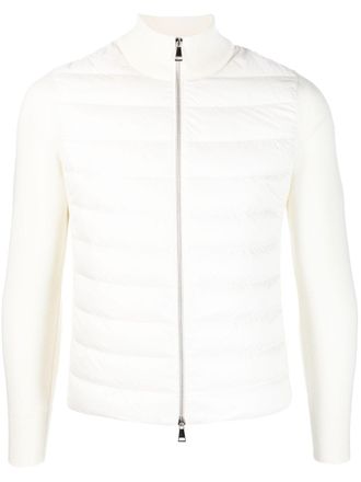 Moncler padded zip-up cardigan - White