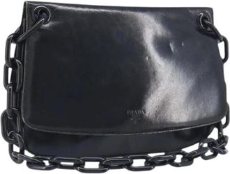 Prada Pre-owned Vintage Schoudertas - Dames - Vintage Schoudertas - Zwart - ONE Size - Leer - Vintage