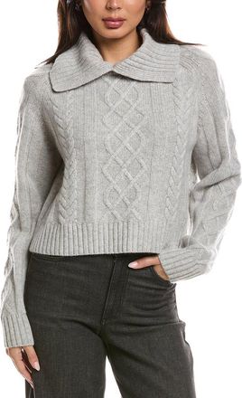 The Cashmere Project The Cashmere Project Removable Collar Cable Crop Sweater