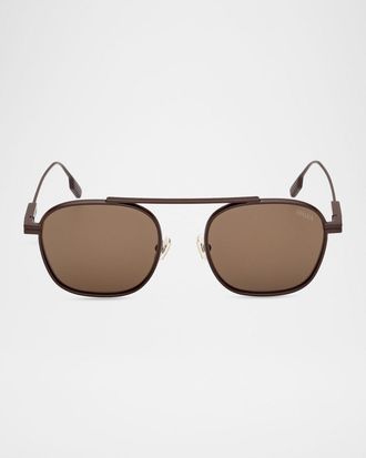 Ermenegildo Zegna 53mm Metal Navigator Sunglasses