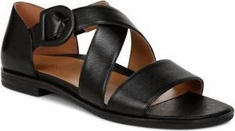 Vionic Womens Pacifica Sandal In Black Crinkle Leather