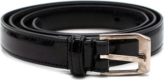 Saint Laurent Black Patent Leather Slim Belt 95