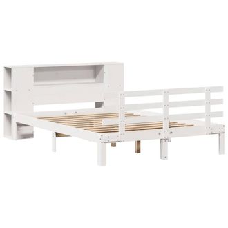 Berkfield Home Decorative Bookcase Bed without Mattress White 160x200cm Solid Wo | Size: 160x200 cm