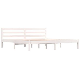 Berkfield Home Beautiful Bed Frame Solid Wood Pine 180x200 cm Super King White
