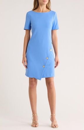 Eliza J Bateau Neck Short Sleeve A-Line Dress in Periwinkle at Nordstrom Rack, Size 14