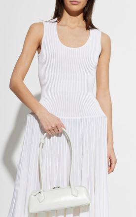 Alaia Leather Shoulder Bag Le Teckel Small, Womens, White