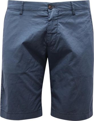 Berwich Italiaanse Stijl Bermuda Shorts - Heren - Korte Broeken - Blauw - S - Korte Broeken
