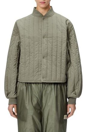 Rains Banja Water Resistant Channel Quilted Bomber Jacket in Drift at Nordstrom Rack, Size X-Large