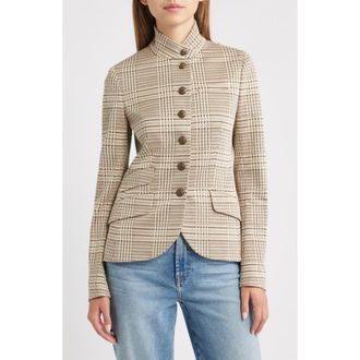 Rag & Bone Slade Glen Plaid Ponte Knit Blazer in Tan Multi at Nordstrom Rack, Size 8