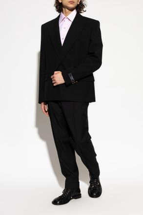 Balmain Double-breasted Blazer With Double Vent, Mens, Black