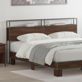 vidaXL Cabecera De Almacenamiento Con Cabecera Marr&oacute;n Roble 200 Cm Vidaxl
