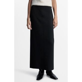 Mango Back Slit Maxi Skirt in Black at Nordstrom, Size 0