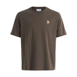 Maison Kitsun&eacute; Heren, Tops, Bruin, Maat: S Katoen