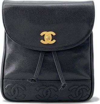 Chanel Black Grained Calfskin Backpack (Pre-Owned)
