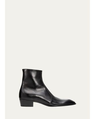 Saint Laurent Mens Aurelien Leather Ankle Boots