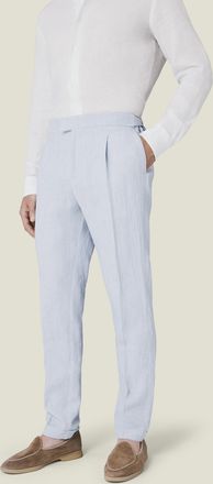 Luca Faloni Light Blue Linen Elegant Trousers