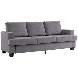 HOMCOM Sof&aacute; 3 plazas 213x82x90 cm gris