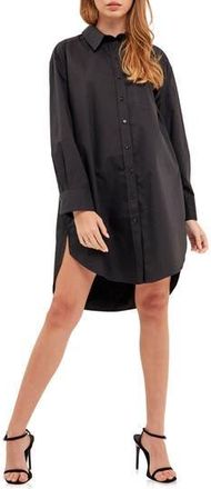 English Factory Classic Collar Shirtdress in Black at Nordstrom Rack, Size X-Small