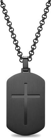 Edforce Mens Prayer Dog Tag Pendant Necklace in Black at Nordstrom Rack