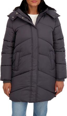 Sebby Quilted Hooded Puffer Jacket in Grey at Nordstrom Rack, Size X-Large