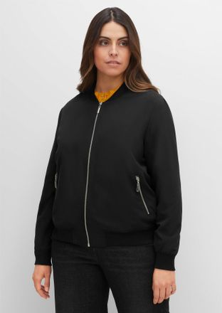 Sheego Blouson SHEEGO, Damen, Gr. 40, schwarz, 100% Polyester, unifarben, Jacken Blouson