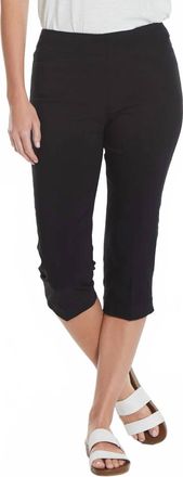 Multiples Pull On Capri Pants With Back Pockets In Black