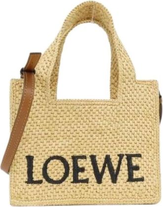Loewe Pre-owned Tote Bags, female, Beige, Size: ONE SIZE Pre-owned Raffia Tote Bag