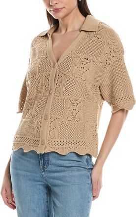 NVLT Nvlt Short Sleeve Wavy Crochet Shirt