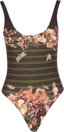 Jean Paul Gaultier Costume da bagno a fiori - Verde